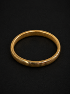 Serpent Coil Kada (10mm) – 18K Gold PVD Plated Stainless Steel Bangle for Women