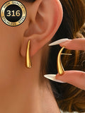 18K Gold Plated Water Droplet Stud Earrings