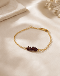 Amethyst Chain Bracelet – 18K Gold Plated Stainless Steel Natural Stone Bracelet for Women - Zoene Jewels