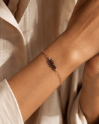 Amethyst Chain Bracelet – 18K Gold Plated Stainless Steel Natural Stone Bracelet for Women - Zoene Jewels