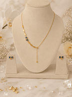 Amora Bow Jewellery Set – Gold Bow Necklace and Matching Stud Earrings - Zoene Jewels