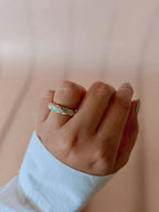 Blossom Pebble Enamel Ring – Multicolor Enamel Statement Ring in 18K Gold Plated Stainless Steel - Zoene Jewels