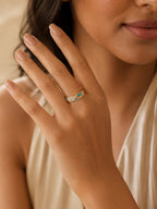 Blossom Pebble Enamel Ring – Multicolor Enamel Statement Ring in 18K Gold Plated Stainless Steel - Zoene Jewels