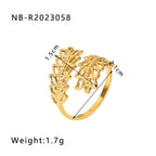 C-Shape 18K Gold Plated Open Ring - 304 Stainless Steel - Zoene Jewels