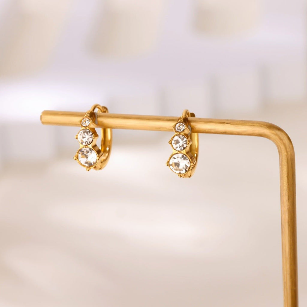 Celeste Crystal Hoop Earrings - Zoene Jewels