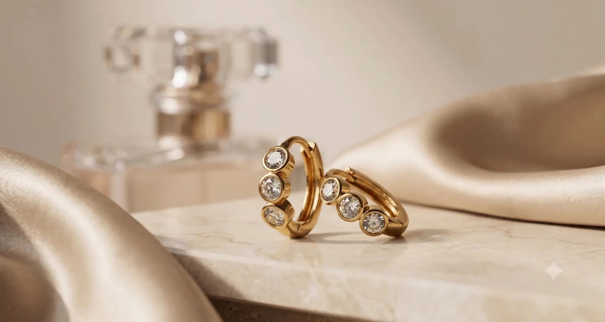 Celeste Crystal Hoop Earrings - Zoene Jewels