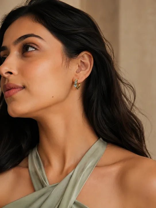 Celeste Crystal Hoop Earrings - Zoene Jewels