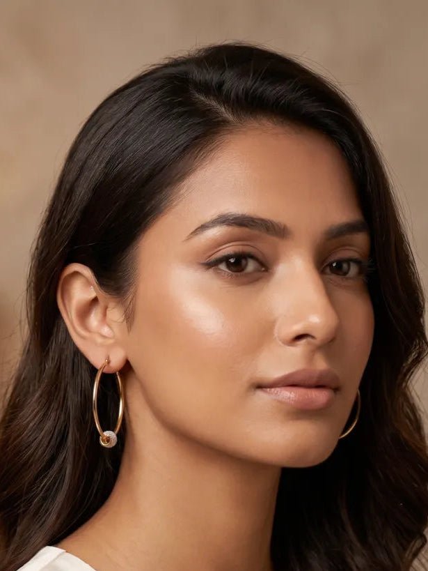 Celeste Orb Hoop Earrings - Zoene Jewels