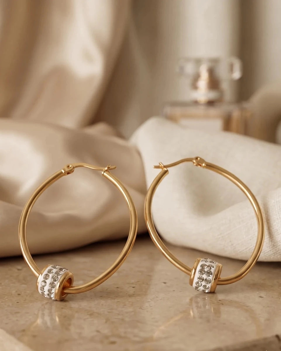 Celeste Orb Hoop Earrings - Zoene Jewels