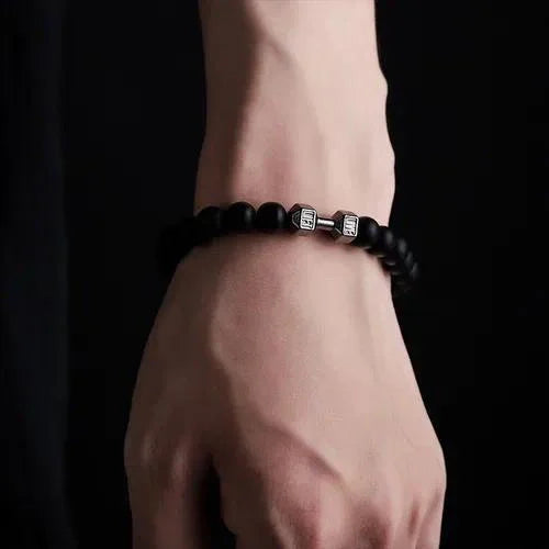 Dumbbell Beaded Bracelet for Men - Zoene Jewels