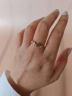 Elysian Rainbow Ring – Multicolor Zircon Statement Ring in 18K Gold Plated Stainless Steel - Zoene Jewels