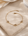 Emerald Oval Rhinestone Bracelet – 18K Gold Plated Elegant Crystal Chain Bracelet for Women - Zoene Jewels
