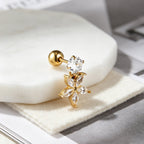 Flora Zircon Stud Earrings - Zoene Jewels