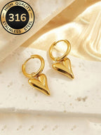 Geometric 18K Gold Plated Stud Earrings – 316 Stainless Steel - Zoene Jewels