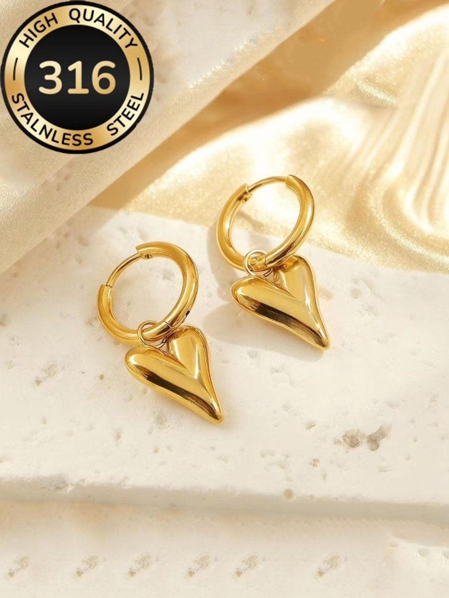 Geometric 18K Gold Plated Stud Earrings – 316 Stainless Steel - Zoene Jewels