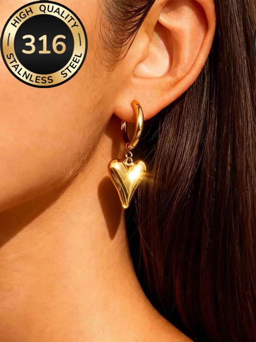 Geometric 18K Gold Plated Stud Earrings – 316 Stainless Steel - Zoene Jewels