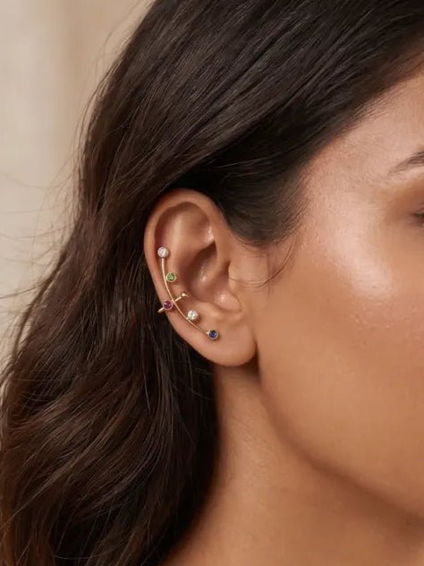 Geometric Ear Cuff with Zircon - Zoene Jewels