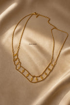 Geometric Gold Choker Necklace – Minimalist Layered Choker for Women - Zoene Jewels