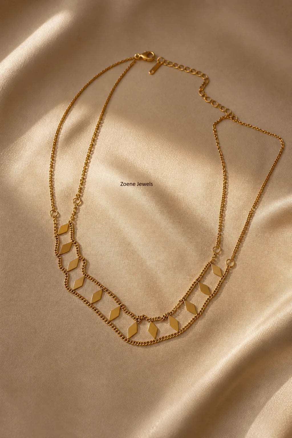 Geometric Gold Choker Necklace – Minimalist Layered Choker for Women - Zoene Jewels