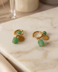 Geometric Turquoise Drop Earrings — Gold Plated - Zoene Jewels