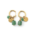 Geometric Turquoise Drop Earrings — Gold Plated - Zoene Jewels