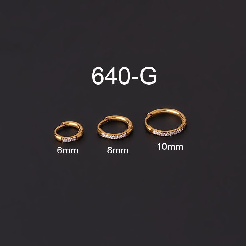 Geometric Zircon Ear Cartilage Ring — 18K Gold Plated - Zoene Jewels