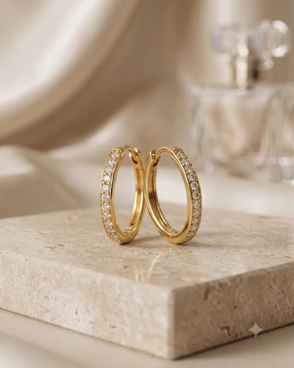 Geometric Zircon Ear Cartilage Ring — 18K Gold Plated - Zoene Jewels