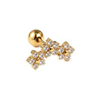 Geometric Zircon Stud Earrings — 18K Gold Plated 304 Stainless Steel - Zoene Jewels
