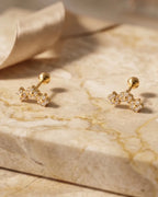 Geometric Zircon Stud Earrings — 18K Gold Plated 304 Stainless Steel - Zoene Jewels