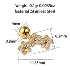 Geometric Zircon Stud Earrings — 18K Gold Plated 304 Stainless Steel - Zoene Jewels