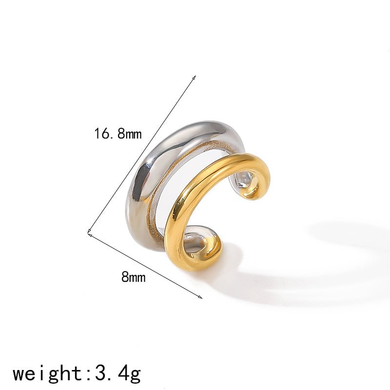 Gold Plated C-Shape Ear Cuffs — 304 Stainless Steel - Zoene Jewels