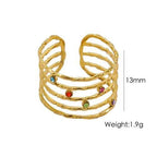 Iris Rainbow Cuff Ring for Women - Zoene Jewels