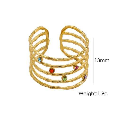 Iris Rainbow Cuff Ring for Women - Zoene Jewels