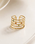 Iris Rainbow Cuff Ring for Women - Zoene Jewels