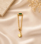 Linea Gem Chain Ring – Adjustable Baguette Stone Chain Ring in 18K Gold Plated Stainless Steel - Zoene Jewels