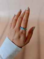 Ocean Pebble Ring – Blue Enamel Statement Ring in 18K Gold Plated Stainless Steel - Zoene Jewels