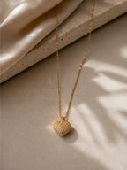 Pavé Heart Necklace – Dainty Crystal Heart Pendant Necklace in Gold - Zoene Jewels