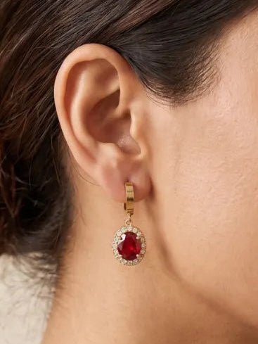 Scarlet Halo Drop Earrings - Zoene Jewels