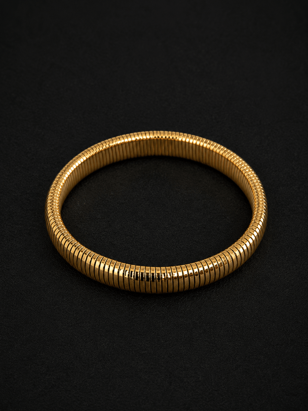 Serpent Coil Kada (10mm) – 18K Gold PVD Plated Stainless Steel Bangle for Women - Zoene Jewels