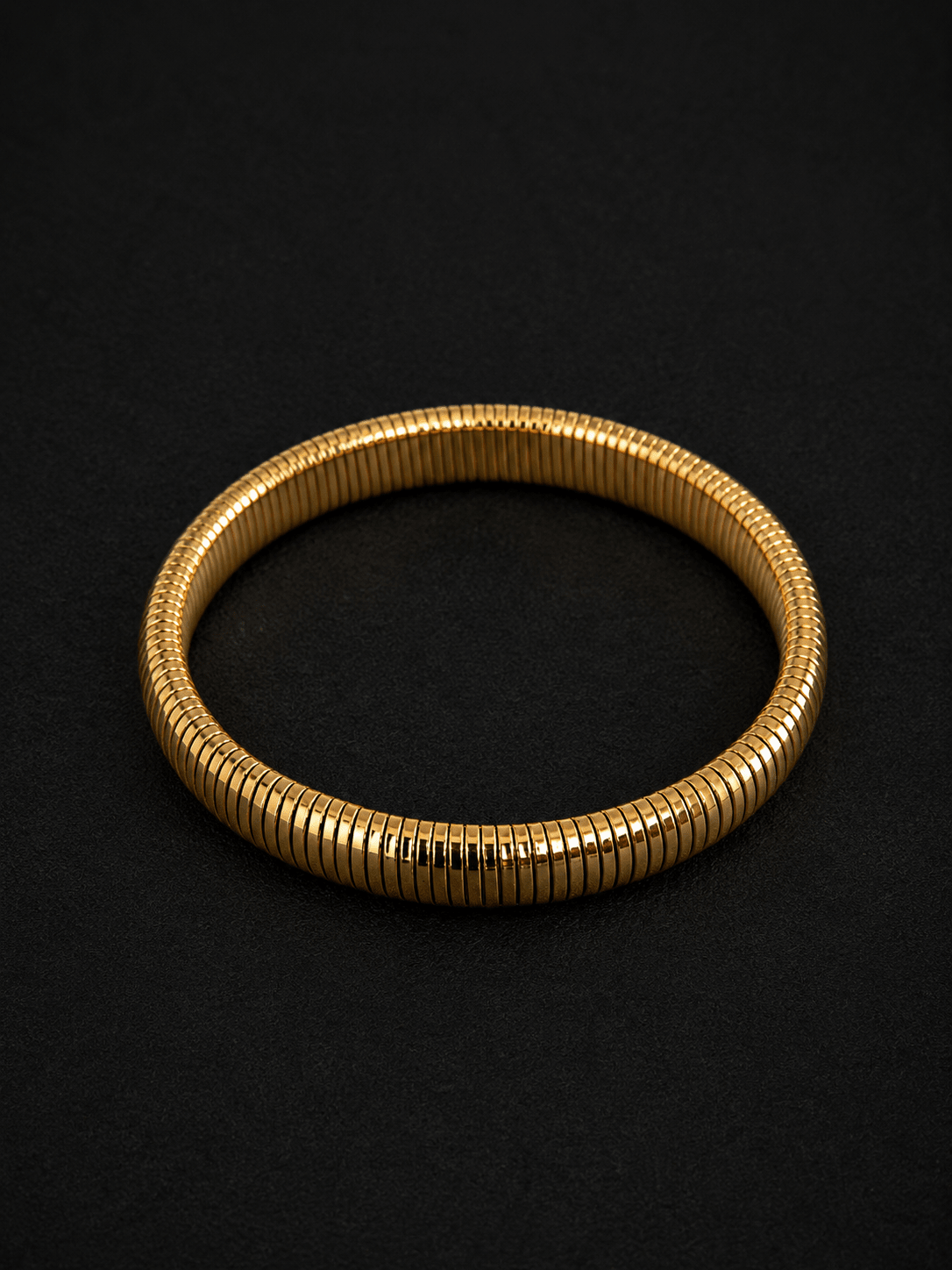 Serpent Coil Kada (10mm) – 18K Gold PVD Plated Stainless Steel Bangle for Women - Zoene Jewels
