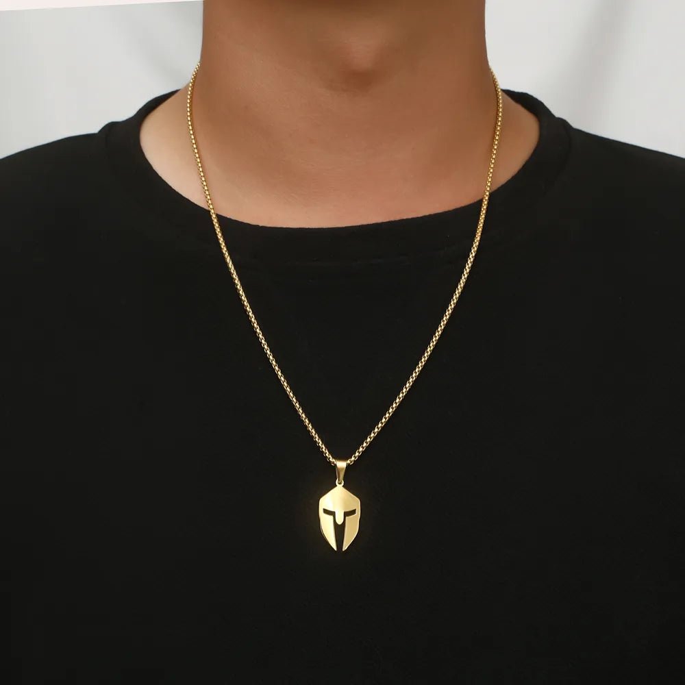 Spartan Warrior Pendant Necklace — 18K Gold Plated - Zoene Jewels