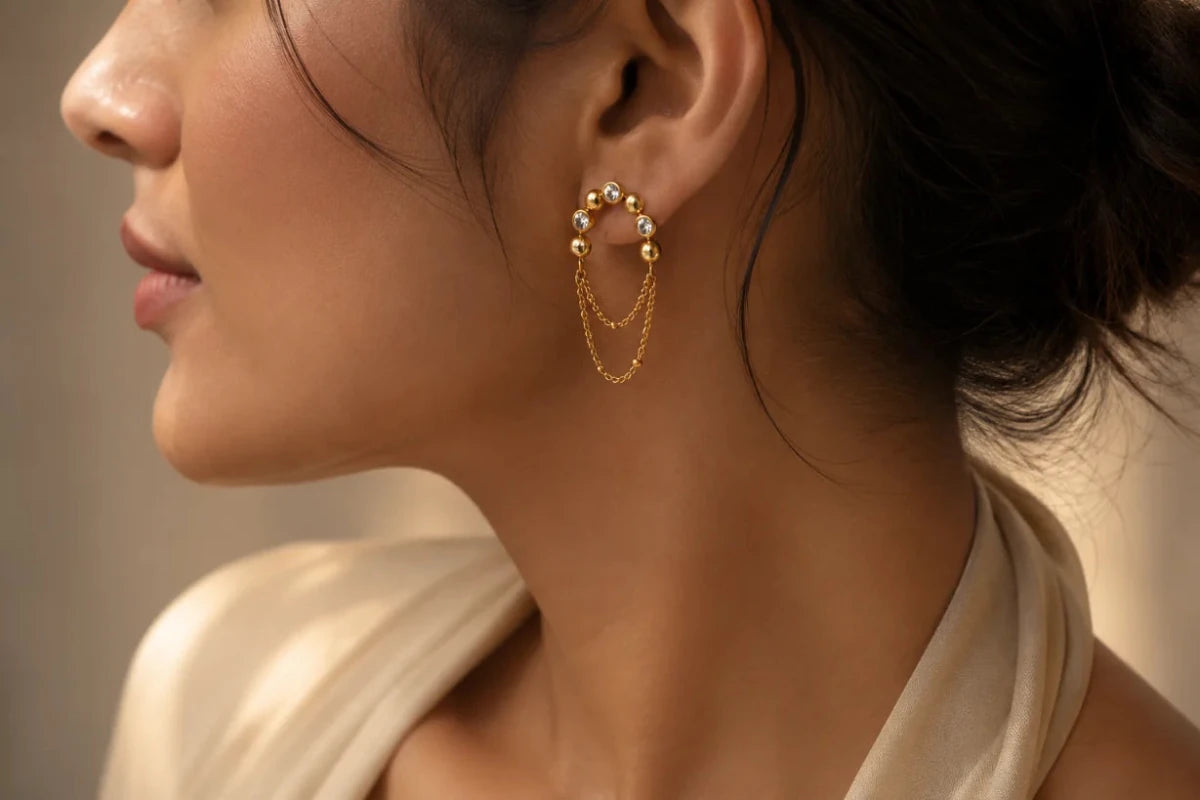 Twilight Chain Dangle Earrings - Zoene Jewels