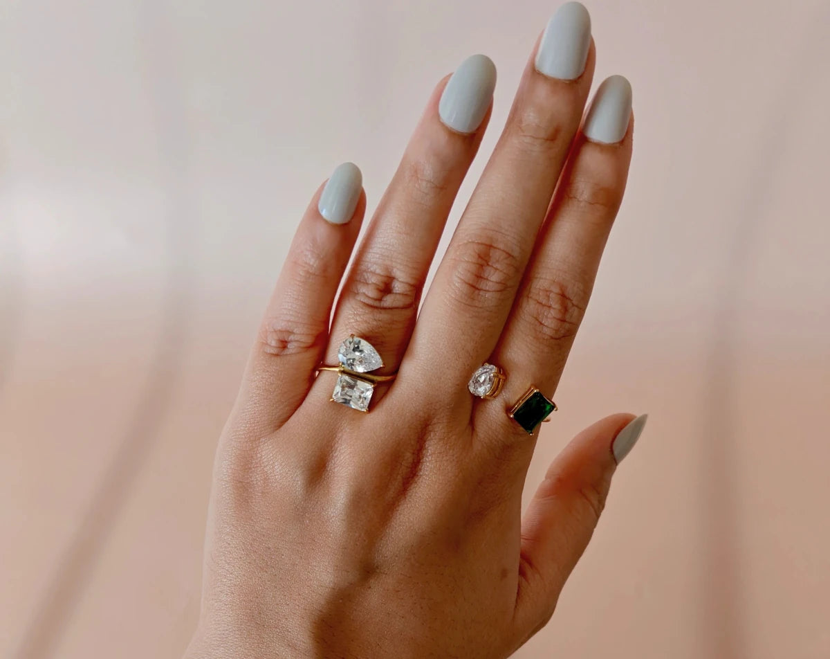 Two Stone Pear Cut Ring - Zoene Jewels