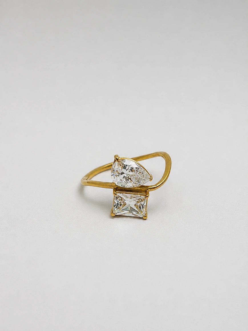 Two Stone Pear Cut Ring - Zoene Jewels