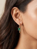 Two Tone Square Zircon 18K Gold Plated Stud Earrings - Zoene Jewels