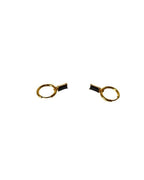 Two-Tone Square Zircon Stud Earrings — 18K Gold Plated - Zoene Jewels