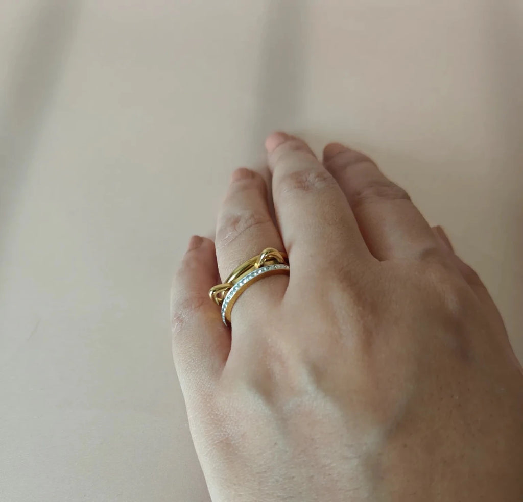 Whisker Charm Stack Ring - Zoene Jewels
