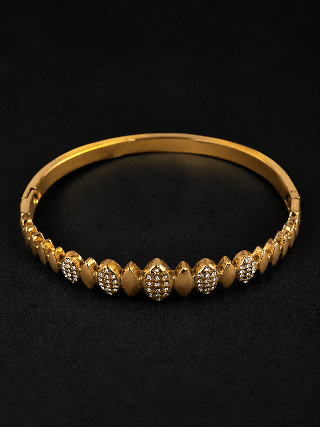 Women's 18K Gold Plated Geometric Zircon Bangle – Luxury Stainless Steel Bracelet - Zoene Jewels